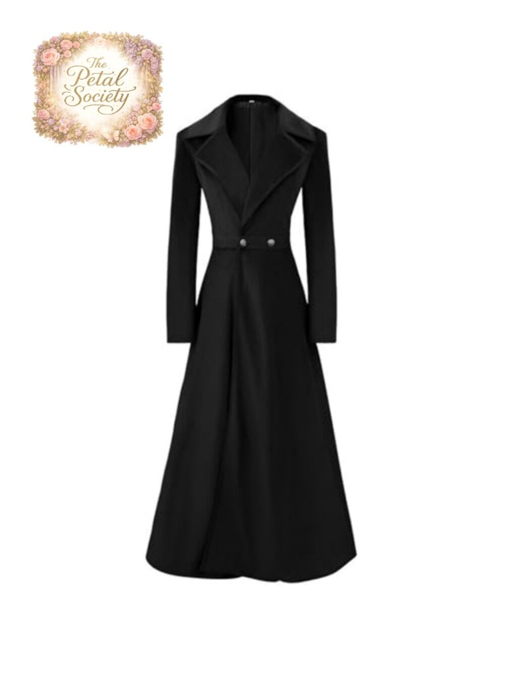 Womens Victorian Trench Coat Double Breasted Long Winter Jacket Vintage Overcoat